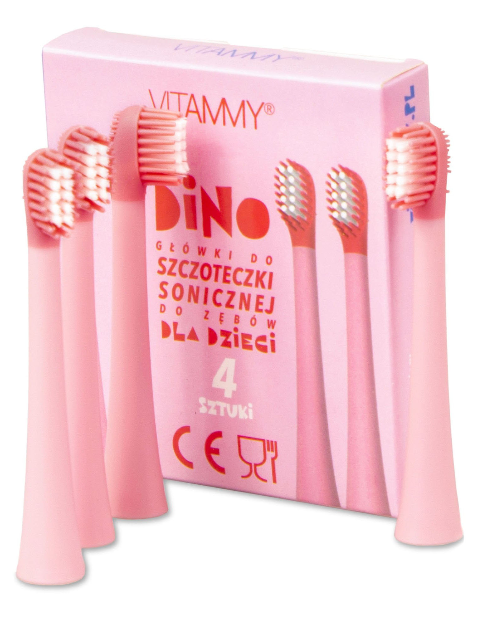 Фото - Насадка для зубной щетки Vitammy Dino 4 шт. (TH1909-4 pink)