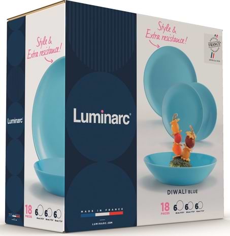 Фото - Столовий сервіз Luminarc Diwali LIight Blue 18 пр (P2962)