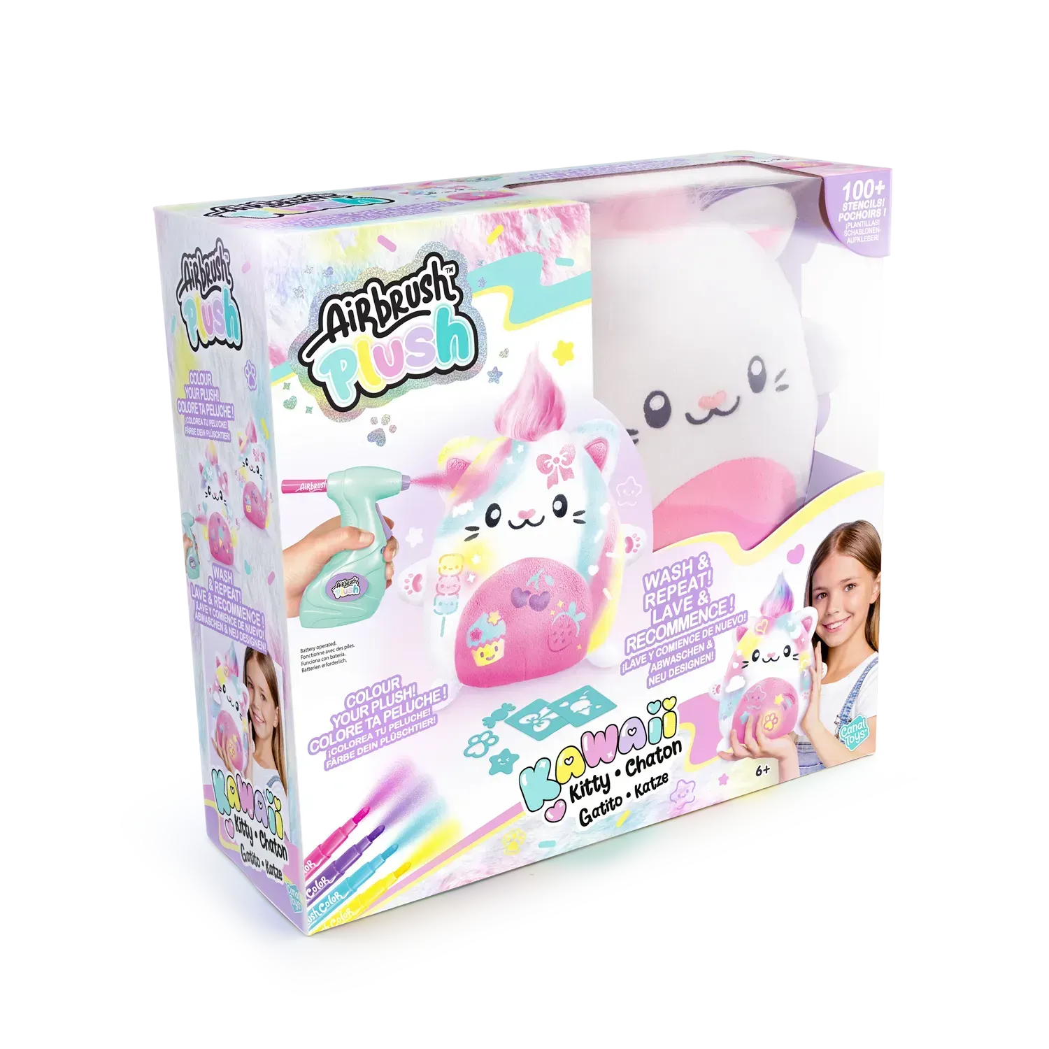 Набір для декупажу та розпису Canal Toys DIY AIRBRUSH PLUSH - Kawaii Кошеня (AIR073)