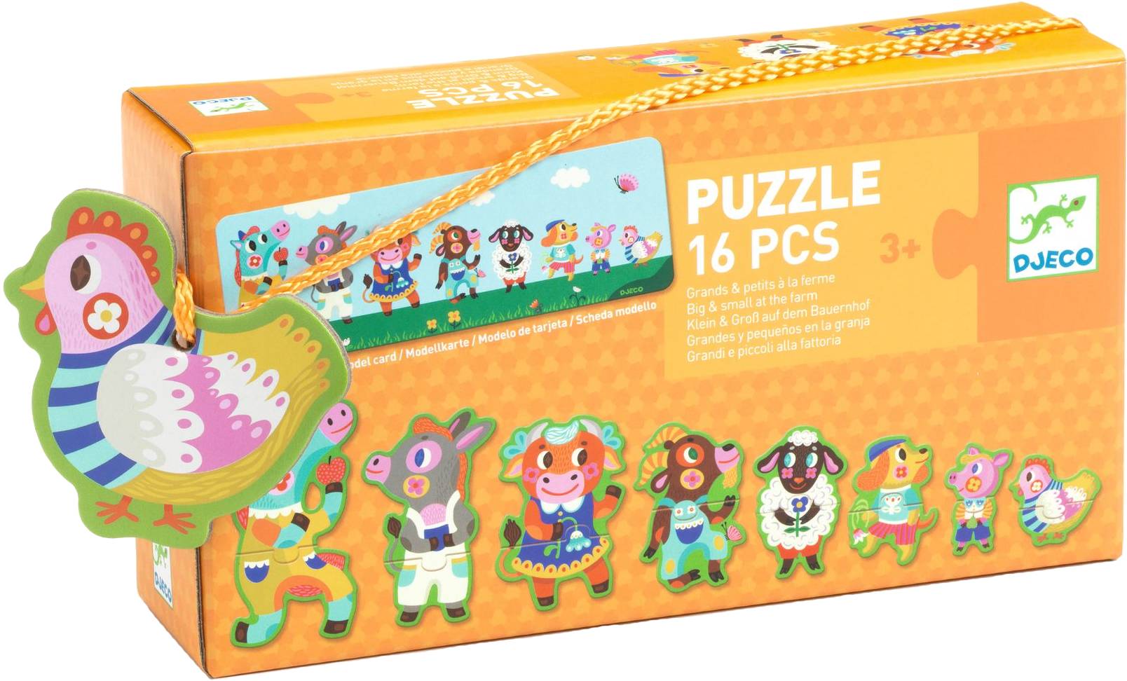 Пазли (3-4 роки) Djeco Дуо Великі та малі на фермі (DJ08266) - Фото 1