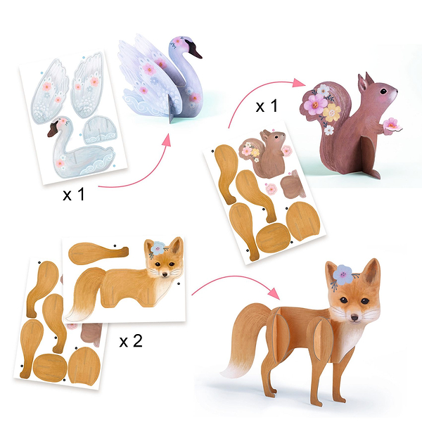 Фото - Набір для паперової творчості Djeco Лисичка та друзі (DJ09329)