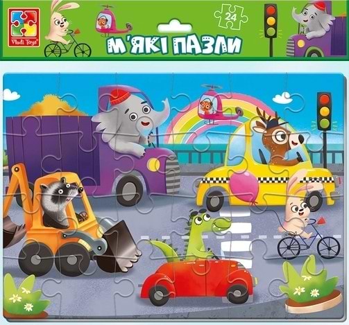 Фото - Пазлы мягкие (3-4 года) Vladi Toys А4 "Транспорт" 24 эл (укр) (VT1102-32)