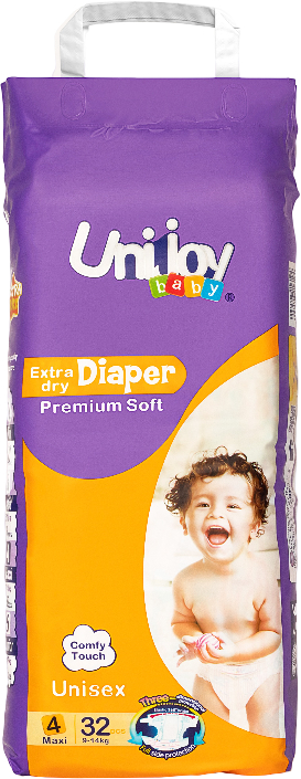 Одноразові підгузки Unijoy Soft Diapers L 9-14 кг 32 шт. (6998526216194)