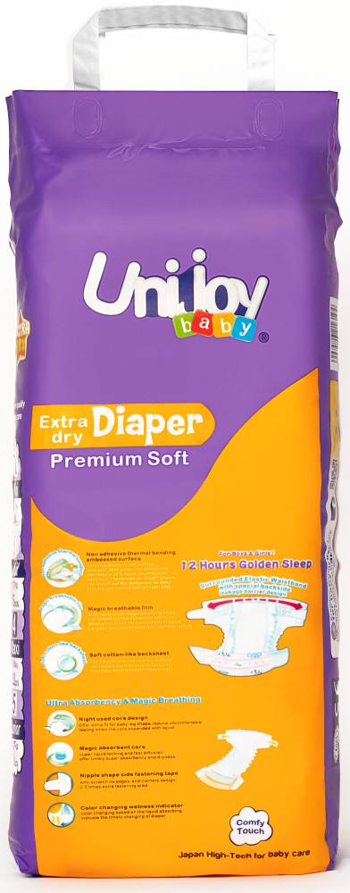 Фото - Одноразові підгузки Unijoy Soft Diapers L 9-14 кг 32 шт. (6998526216194)