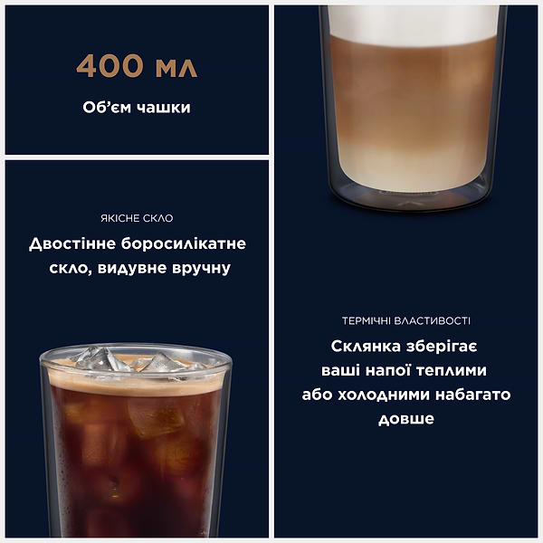 Фото - Набор стаканов с двойными стенками Delonghi DLSC318 2 шт. 400 мл