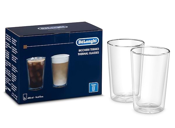 Фото - Уцінка - Набір склянок з подвійними стінками Delonghi DLSC319 2 шт. 490 мл