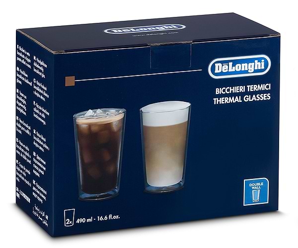 Фото - Уцінка - Набір склянок з подвійними стінками Delonghi DLSC319 2 шт. 490 мл