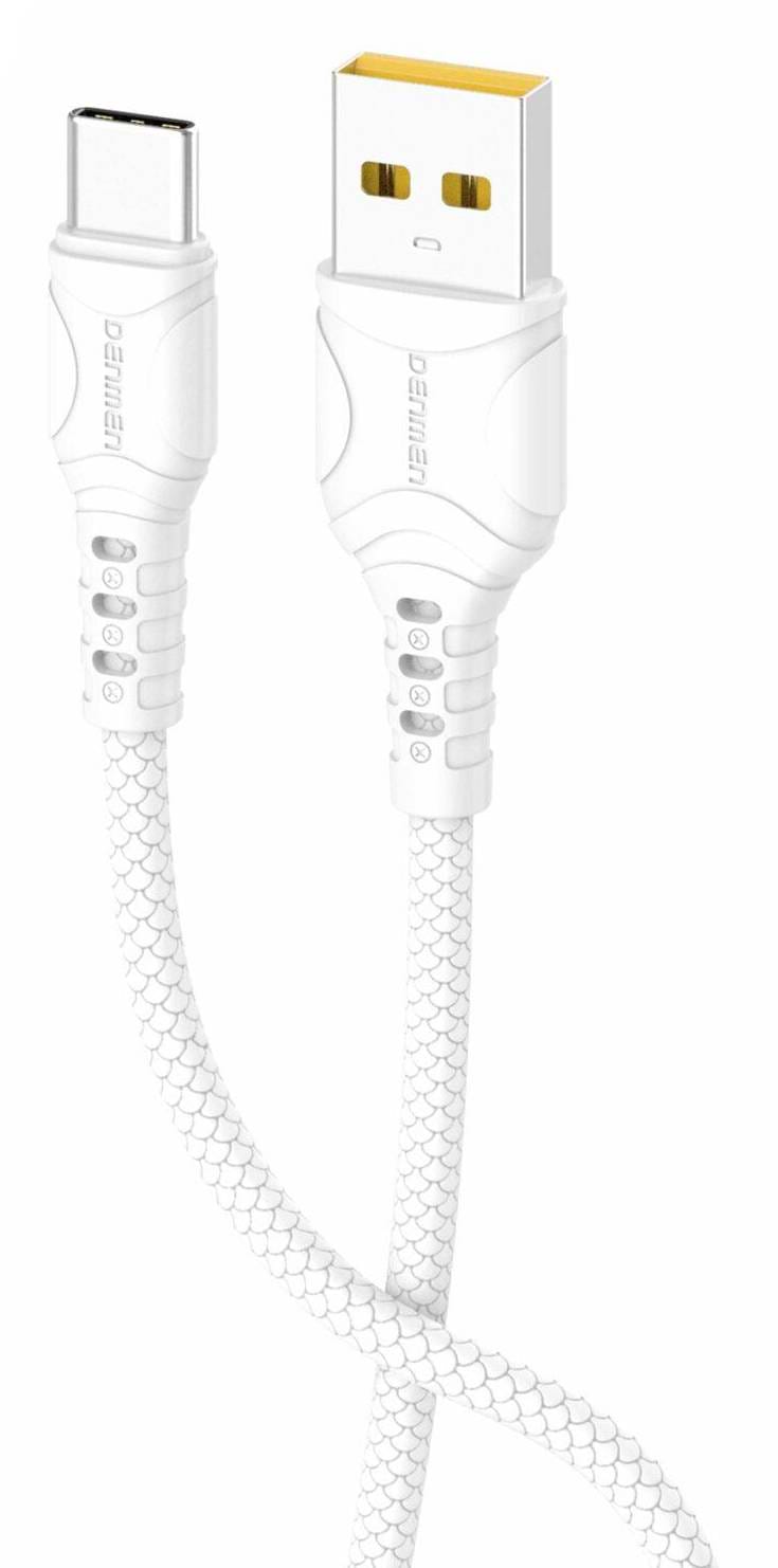 Кабель синхронізації даних Denmen D06T Silicone USB Type-C 2.4A 1м White (DM-D06T-WH)