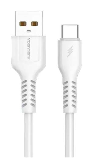 Фото - Кабель синхронизации данных Denmen D42T Silicone USB Type-C 2.4A 1m White (DM-D42T-WH)