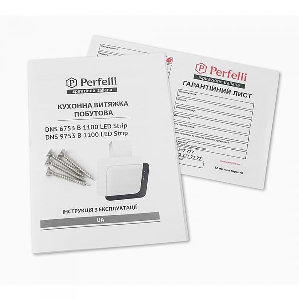 Фото - Витяжка декоративна Perfelli DNS 9753 B 1100 WH/BL LED Strip