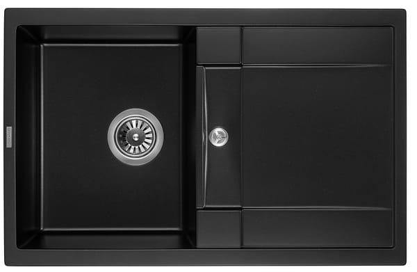 Фото - Мойка кухонная+смеситель GRANADO VALENCIA black shine_чаша справа