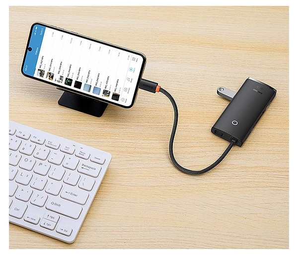 Фото - Хаб USB Baseus Type-C to HDMI+USB3.0*2+Type-C Data+SD/TF Black (WKQX050001)