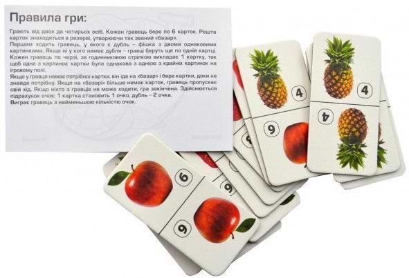 Фото - Настольная игра (3-4 года) Strateg домино "Фрукты и овощи" (30764)