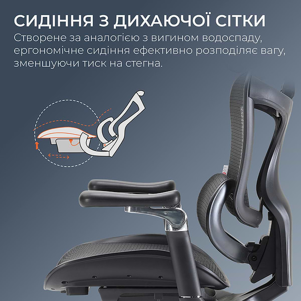 Фото - Уценка - Кресло офисное Sihoo DORO C300 Pro Mesh Black (DORO-C300-PRO-M101)