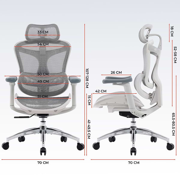 Фото - Крісло офісне Sihoo DORO C300L Mesh White (DORO-C300L-A3-102)