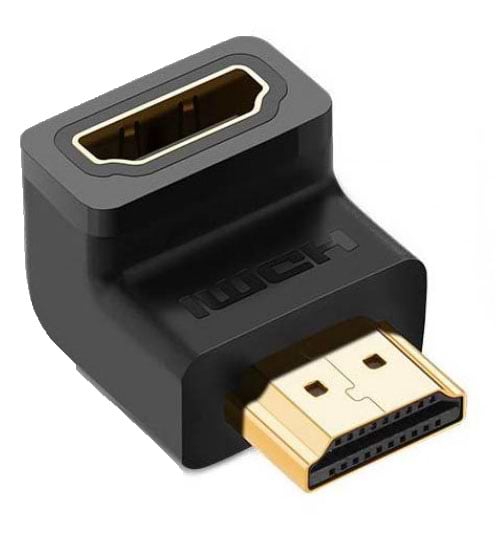 Перехідник HDMI UGREEN Female Angled Adapter-Down Black (20109) - Фото 1
