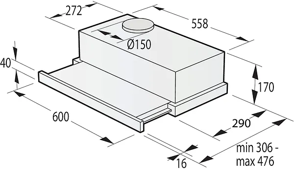 Фото - Вытяжка встраиваемая Gorenje TH64E3BG