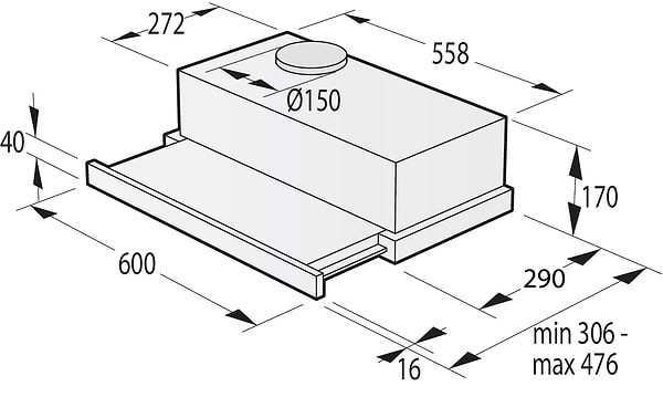 Фото - Уценка - Вытяжка встраиваемая Gorenje TH64E4BG #