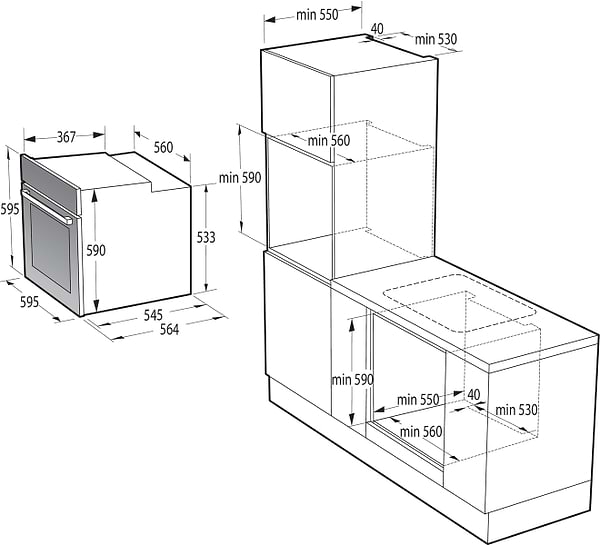 Фото - Духова шафа + варильна поверхня газова Gorenje BO6735E02BK + G641EB
