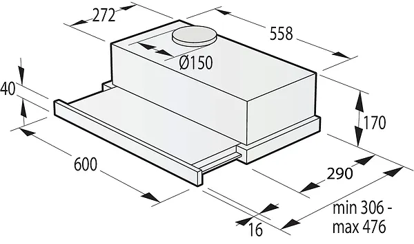 Фото - Витяжка вбудована Gorenje TH62E4BG