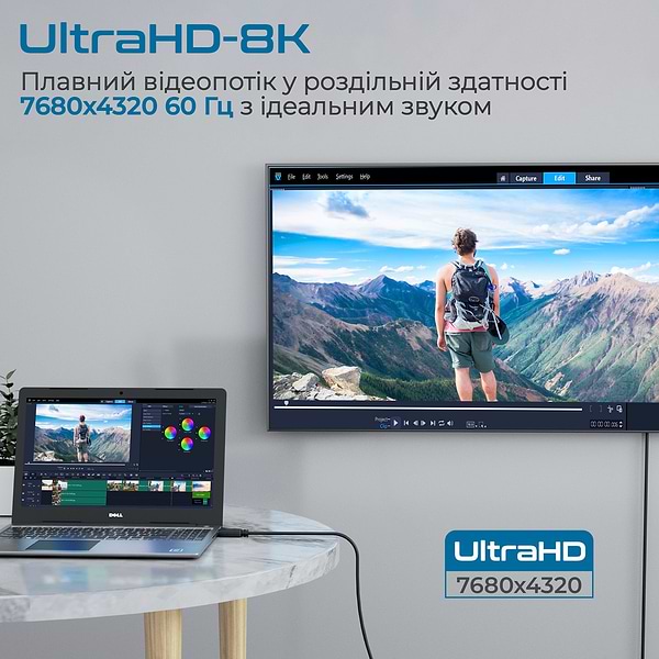 Фото - Кабель Promate DisplayPort 1.4 (Dplink-120.Black)