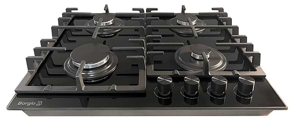 Фото - Варильна поверхня газова Borgio DR 6390-15 BLACK GLASS FFD