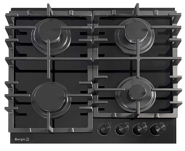 Фото - Варильна поверхня газова Borgio DR 6390-15 BLACK GLASS FFD