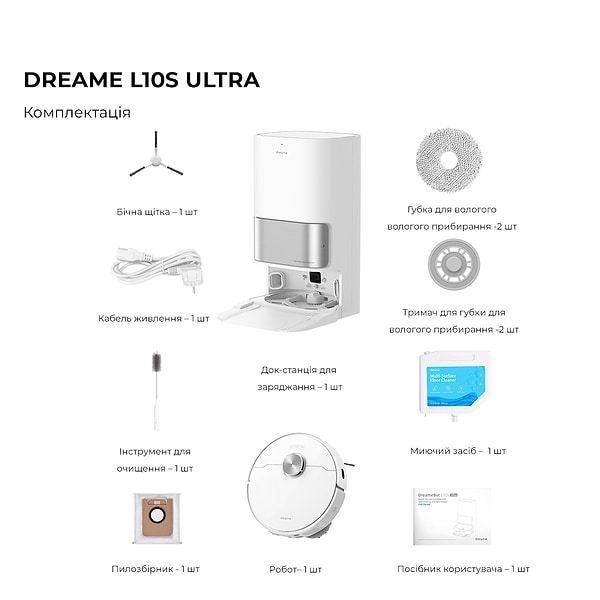 Фото - Робот-пылесос моющий Dreame L10s Ultra (RLS6LADC)