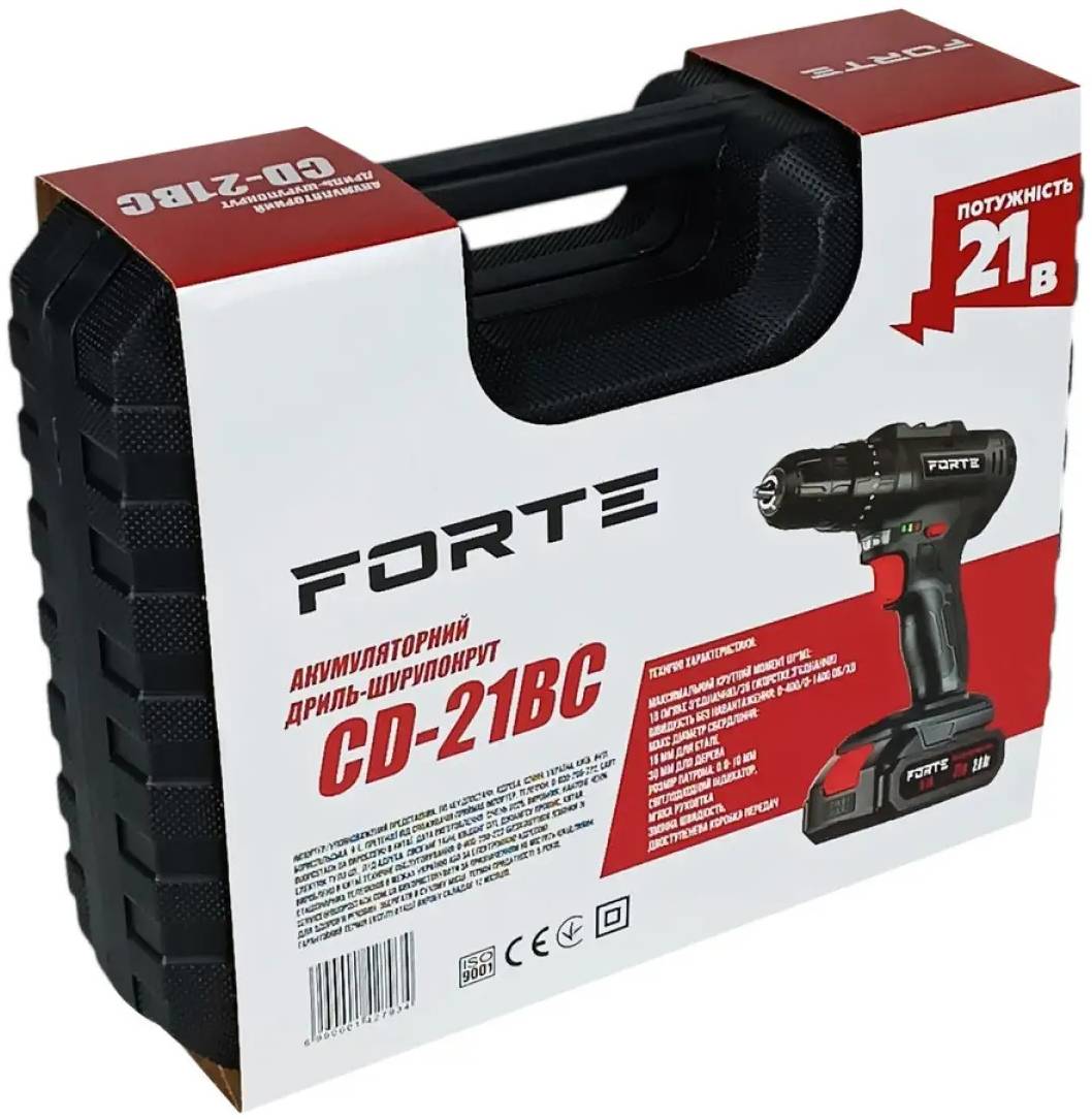 Фото - Уценка - Дрель-шуруповерт Forte CD-21BC кейс с аксессуарами