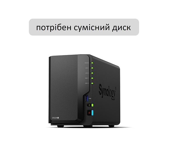 Фото - Сетевое хранилище без HDD Synology DS225+
