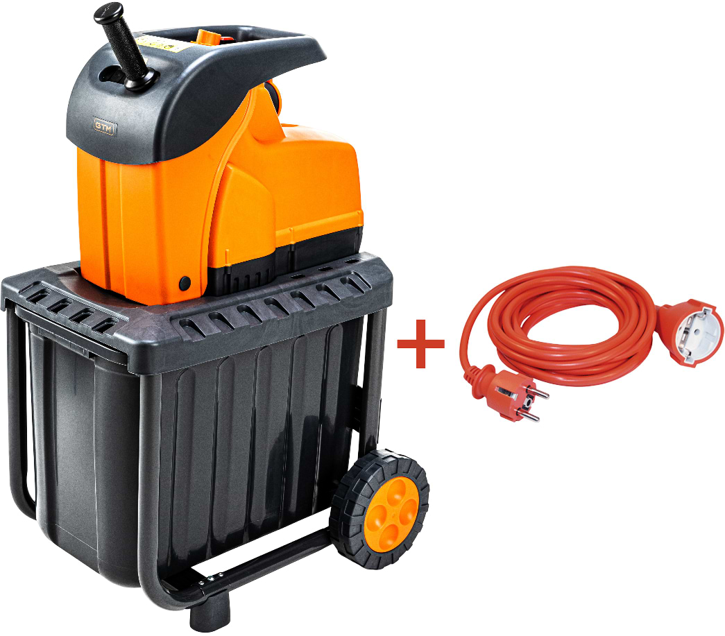 Подрiбнювач садовий GTM DS2800/45 KIT + подовжувач 10м помаранч.