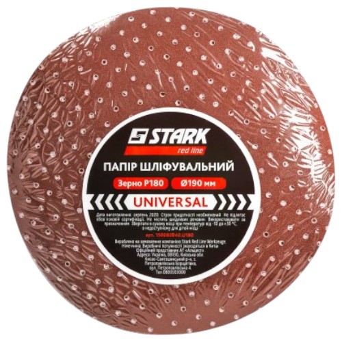 Фото - Круг шліфувальний Stark UNI-190-P180 10 шт. (150080040.U180.)