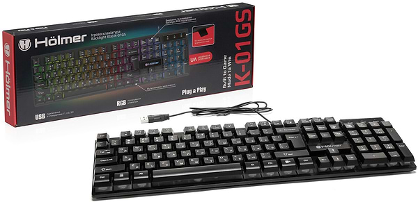 Фото - Клавиатура проводная игровая Holmer с подсветкой (K-01GS)