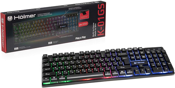 Фото - Клавиатура проводная игровая Holmer с подсветкой (K-01GS)