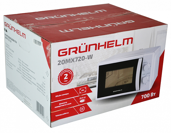 Фото - Микроволновая печь (СВЧ) Grunhelm 20MX720-W