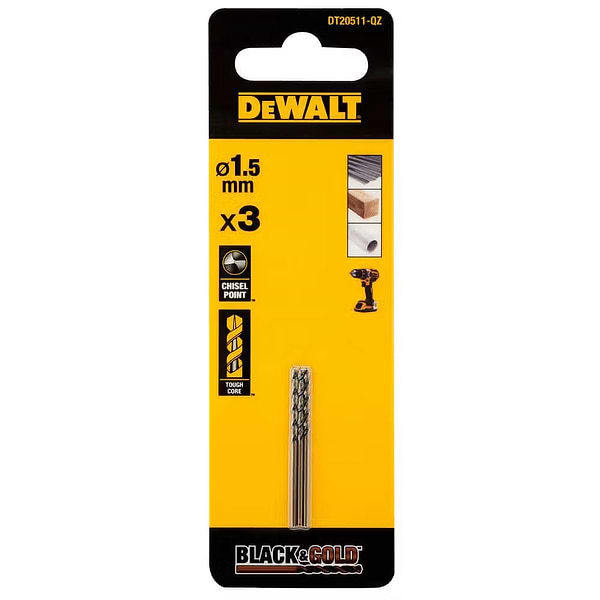 Фото - Сверло DeWALT Black&Gold HSS-G 3 шт. (DT20511)