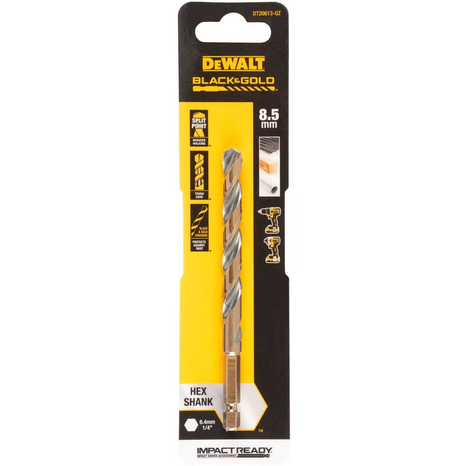 Сверло DeWALT EXTREME IMPACT Black&Gold (DT20613)