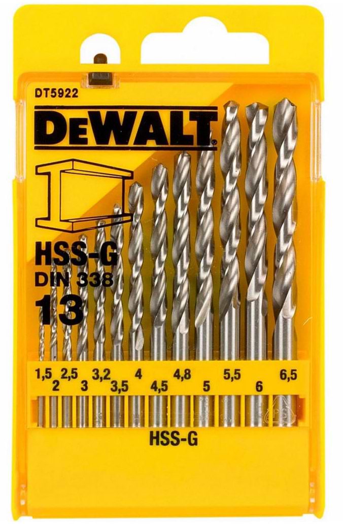 Набір свердел DeWALT HSS-G 13 шт. (DT5922)