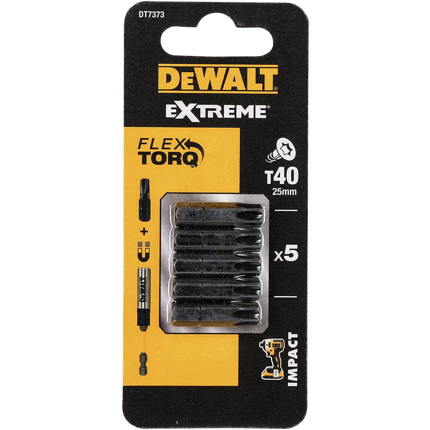 Біта для викрутки DeWALT IMPACT TORSION 5 шт. (DT7373)