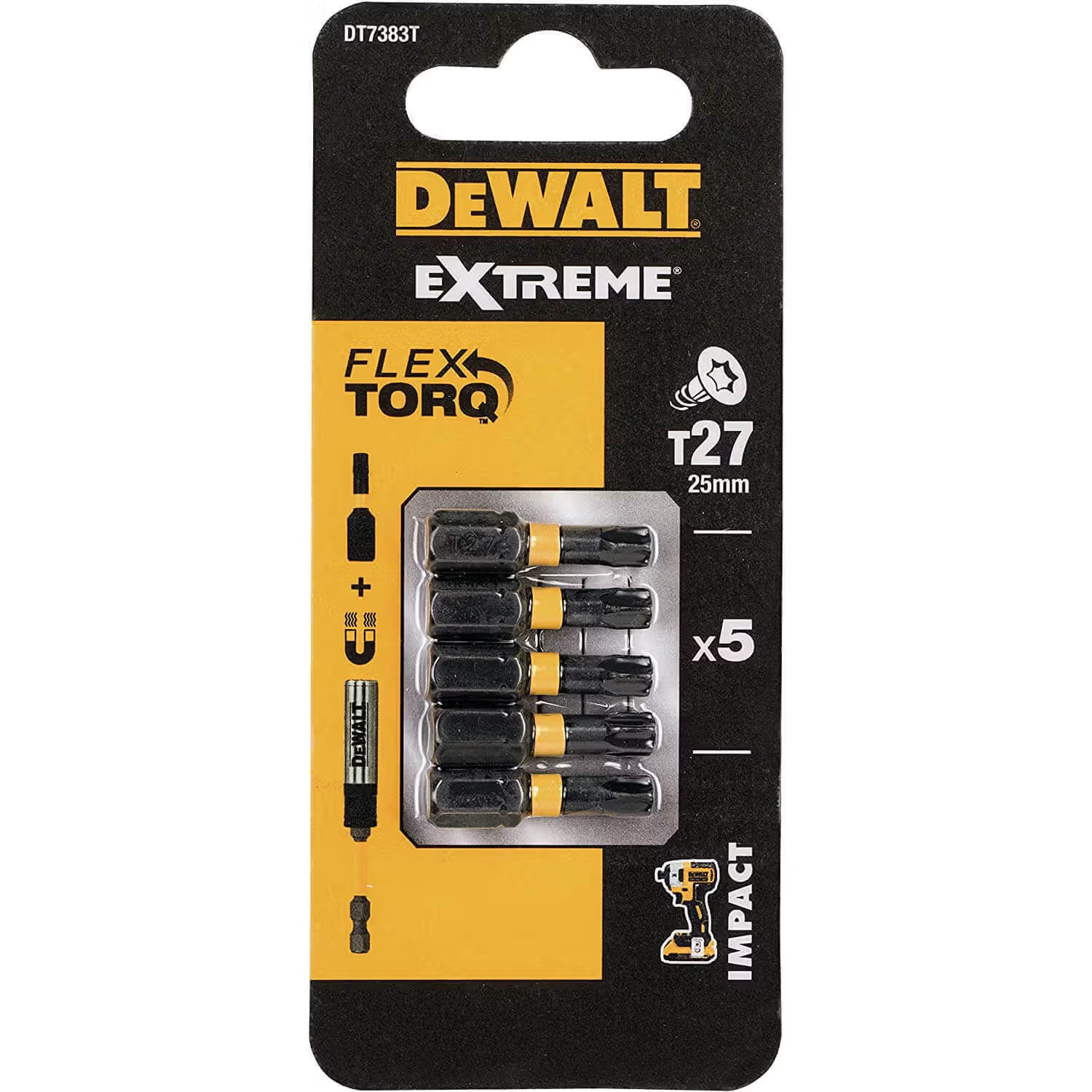 Біта для викрутки DeWALT IMPACT TORSION 5 шт. (DT7383T)