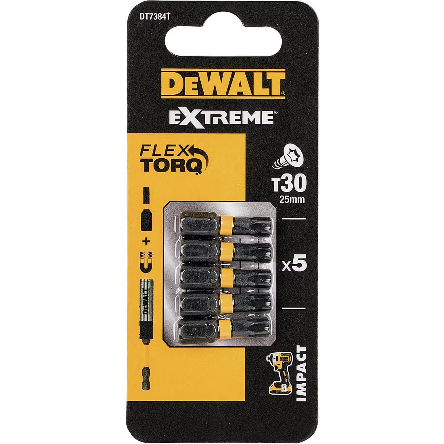 Біта для викрутки DeWALT IMPACT TORSION 5 шт. (DT7384T)