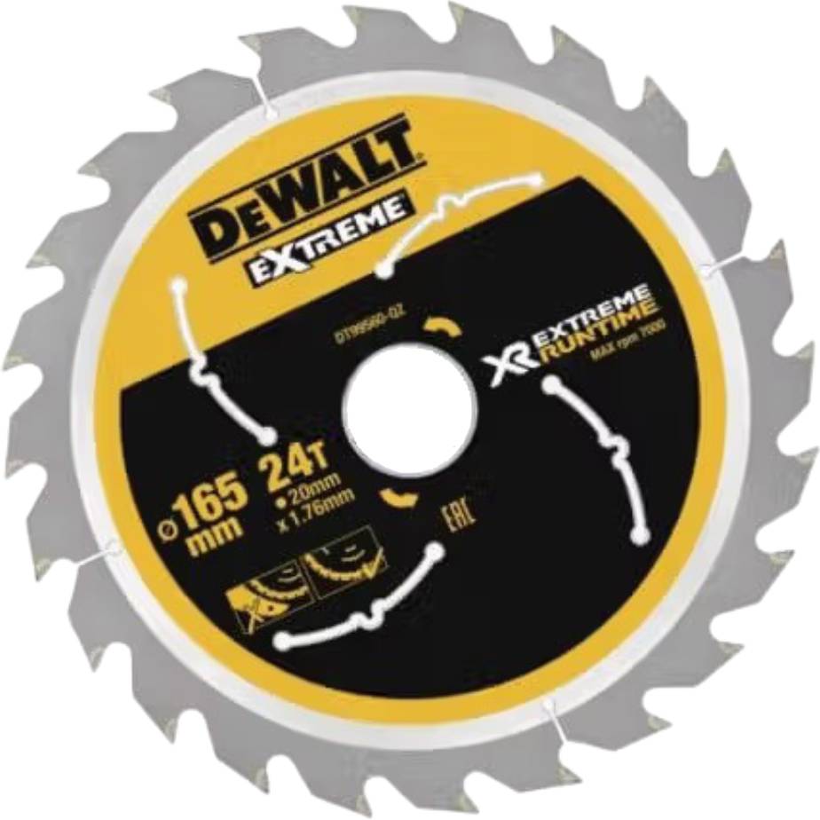 Фото - Круг отрезной по дереву DeWALT EXTREME RUNTIME 165х20 мм (DT99560)