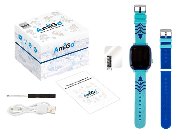 Фото - Дитячий годинник AmiGo GO005 4G WIFI Thermometer Blue