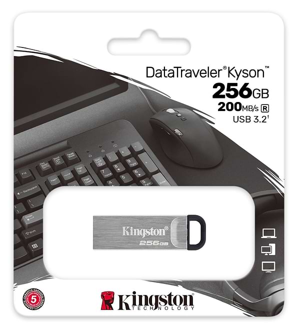 Фото - Флеш USB Kingston DataTraveler Kyson 256GB USB 3.2 Silver-Black (DTKN/256GB)