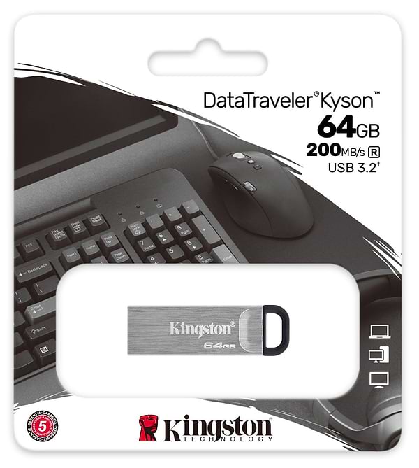 Фото - Флеш USB Kingston DataTraveler Kyson 64GB USB 3.2 Silver-Black (DTKN/64GB)