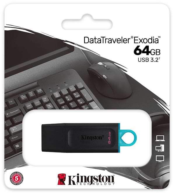 Фото - Флеш USB Kingston DataTraveler Exodia 64GB USB 3.2 Black-Teal (DTX/64GB)