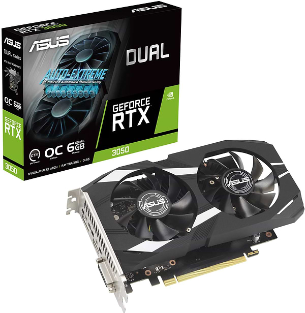 Фото - Видеокарта Asus GeForce RTX3050 6Gb DUAL OC (DUAL-RTX3050-O6G)