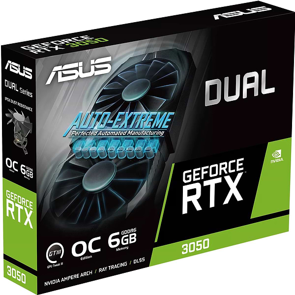 Фото - Видеокарта Asus GeForce RTX3050 6Gb DUAL OC (DUAL-RTX3050-O6G)