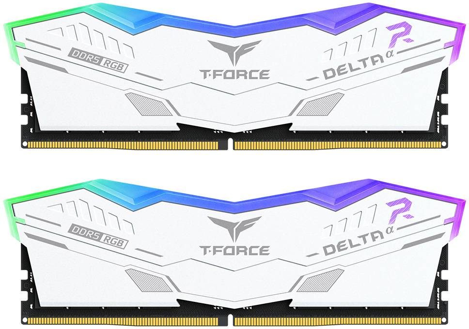Память DDR Team DDR5 32GB KIT 2x16GB PC 6000 T-FORCE Delta RGB CL30 (FF8D532G6000HC30DC01) White
