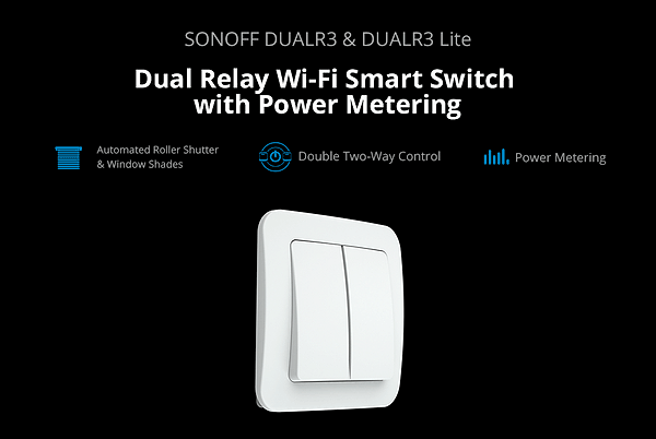 Фото - Релейний вимикач Sonoff Wi-Fi із подвійним реле та вимірюванням потужності (DUALR3)